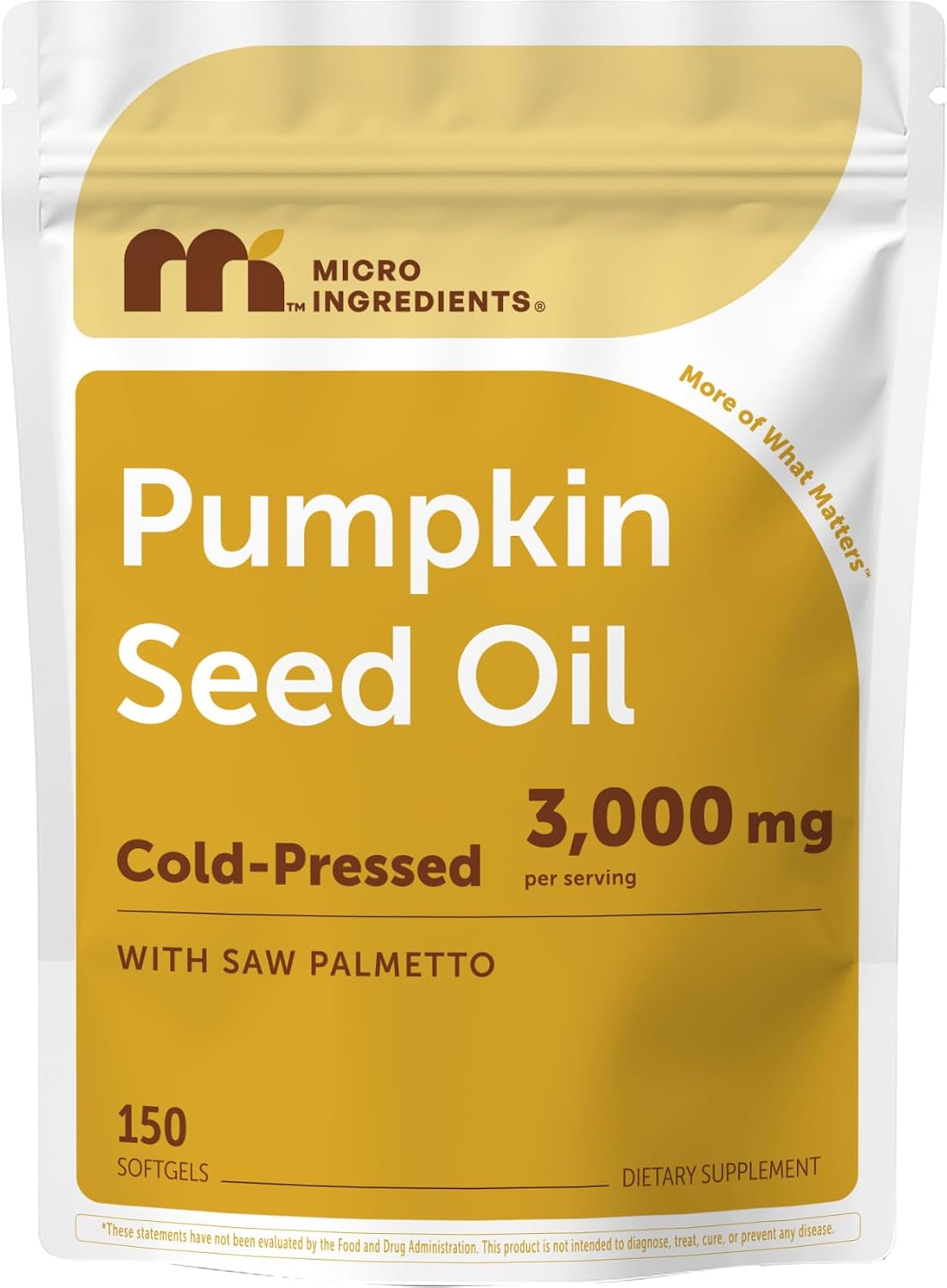 Micro Ingredients Pumpkin Seed Oil with Saw Palmetto, 150 Softgels