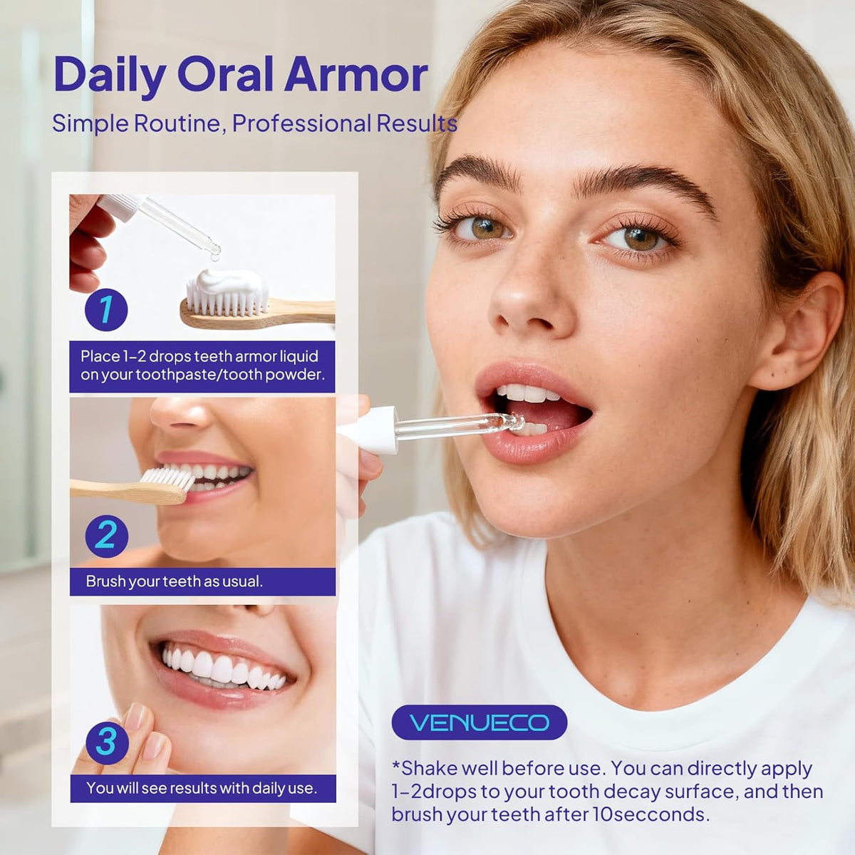 Cavity Protection Tooth Armor Liquid: Science-Backed Formula Strengthens Enamel with Remineralization Drops at-Home Tooth Enamel Support Stronger Teeth Hydroxyapatite 60 ml