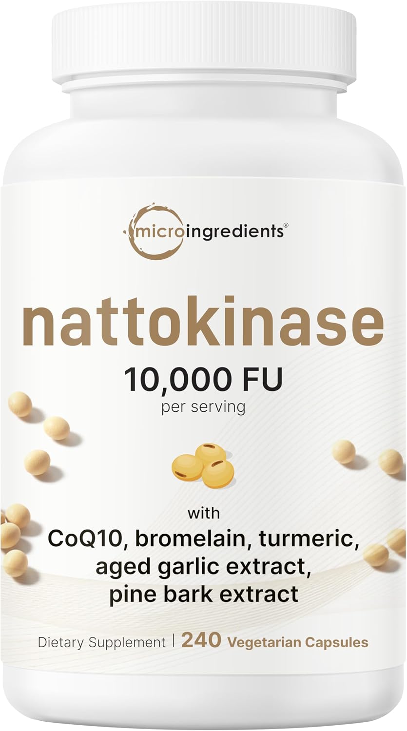 Micro Ingredients Nattokinase 10,000 FU Per Serving, 240 Veggie Capsules