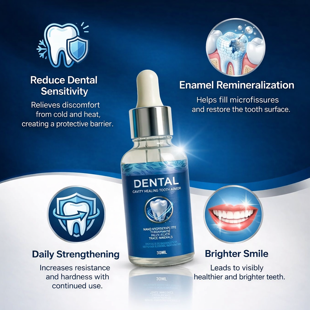 Cavity Protection Tooth Armor Liquid: Science-Backed Formula Strengthens Enamel with Remineralization Drops at-Home Tooth Enamel Support Stronger Teeth Hydroxyapatite 60 ml